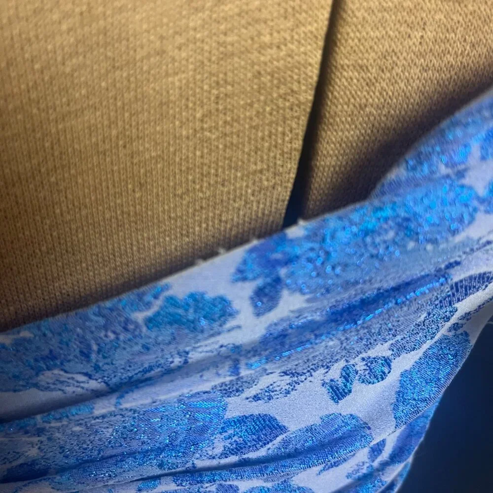 Theia Eliza Ruched Jacquard Midi Dress - Picture 7 of 10